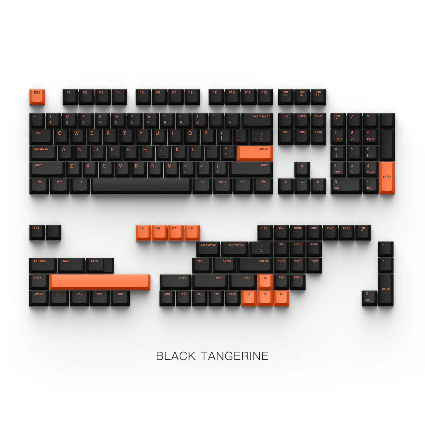 Black Tangerine PBT double-shot Keycaps